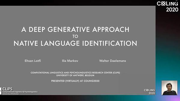 A deep generative approach to native language identification