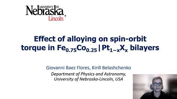Effect of alloying on spin orbit torque in Fe0.75Co0.25|Pt1−xXx bilayers