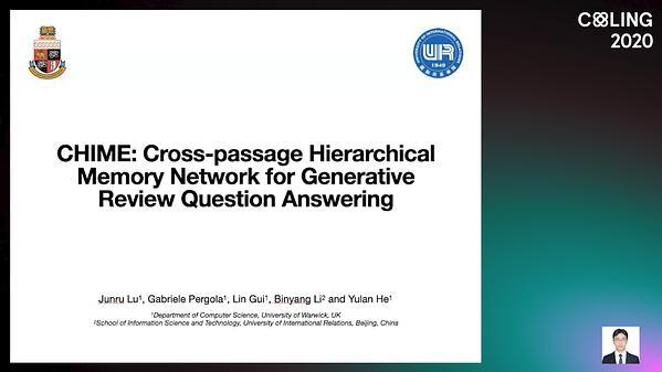 CHIME: Cross-passage Hierarchical Memory Network for Generative Review Question Answering