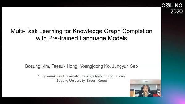 Multi-Task Learning for Knowledge Graph Completion with Pre-trained Language Models