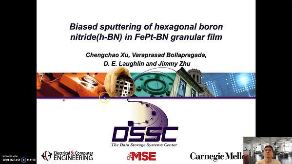 RF Biased sputtering induced formation of hexagonal boron nitride (h