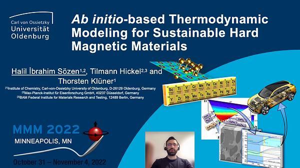 Ab initio based Thermodynamic Modeling for Sustainable Hard Magnetic Materials