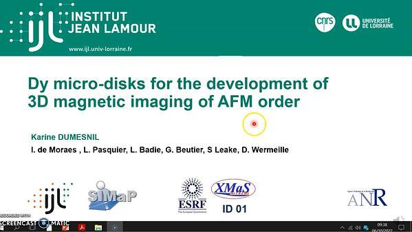 Development of Dy µ disks for coherent imaging of helimagnetic domains