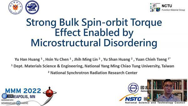 Strong Bulk Spin orbit Torque Effect Enabled by Microstructural Disordering