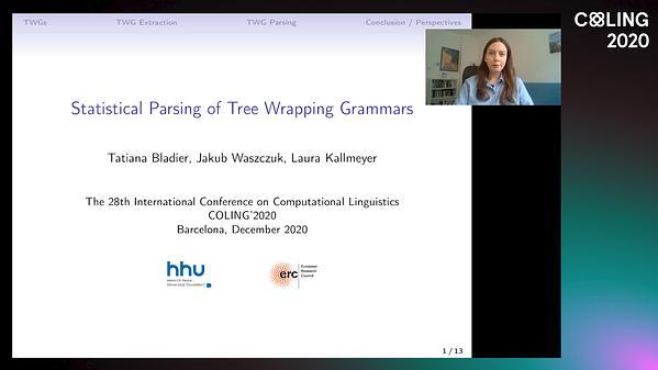 Statistical Parsing of Tree Wrapping Grammars