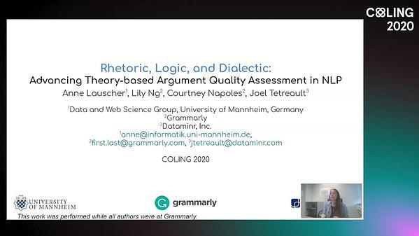 Rhetoric, Logic, and Dialectic: Advancing Theory-based Argument Quality Assessment
in Natural Language Processing