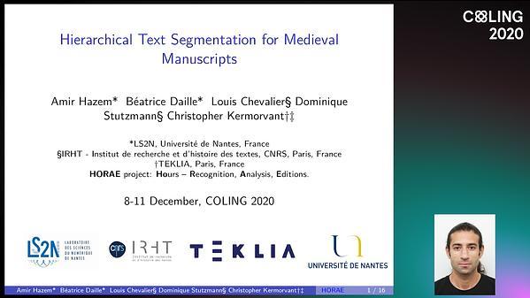 Hierarchical Text Segmentation for Medieval Manuscripts