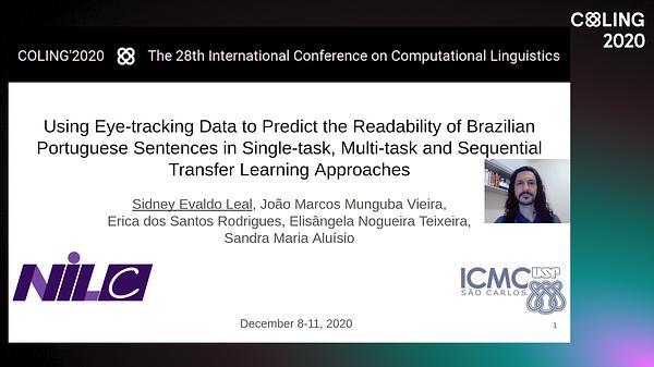Using Eye-tracking Data to Predict the Readability of Brazilian Portuguese Sentences in Single-task, Multi-task and Sequential Transfer Learning Approaches