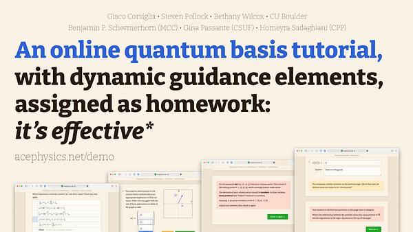 Effectiveness of an online homework tutorial about changing basis in quantum mechanics