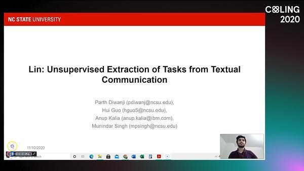 Lin: Unsupervised Extraction of Tasks from Textual Communication