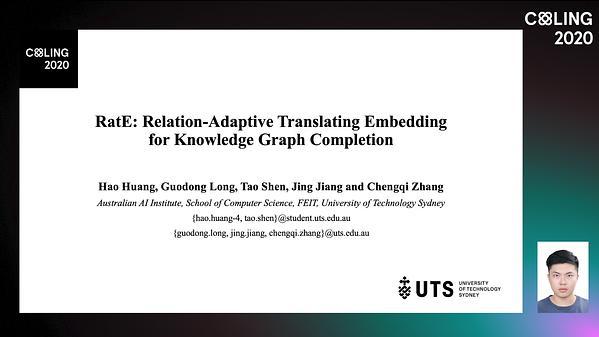 RatE: Relation-Adaptive Translating Embedding for Knowledge Graph Completion