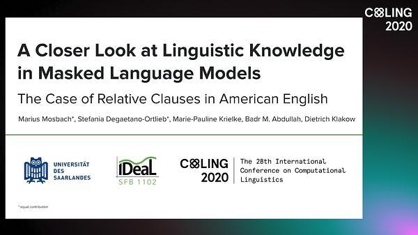 A Closer Look at Linguistic Knowledge in Masked Language Models: The Case of Relative Clauses in American English