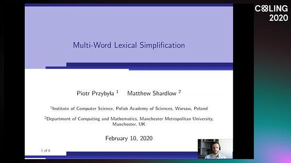 Multi-Word Lexical Simplification