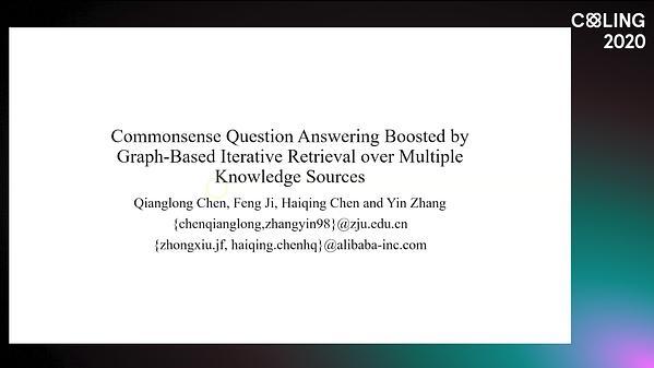 Commonsense Question Answering by Graph-based Iterative Retrieval over Multiple Knowledge Sources