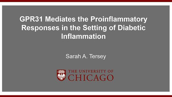 GPR31 Mediates the Proinflammatory Reponses in the Setting of Diabetic Inflammation