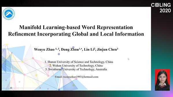 Manifold Learning-based Word Representation Refinement Incorporating Global and Local Information