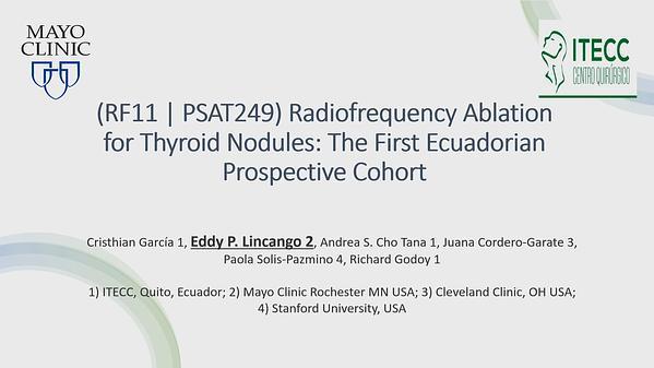 Radiofrequency Ablation for Thyroid Nodules: The First Ecuadorian Prospective Cohort