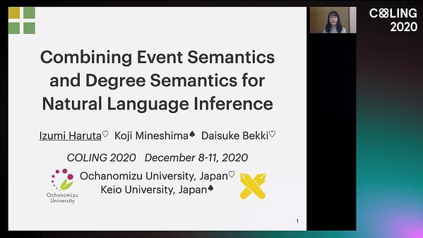 Combining Event Semantics and Degree Semantics for Natural Language Inference