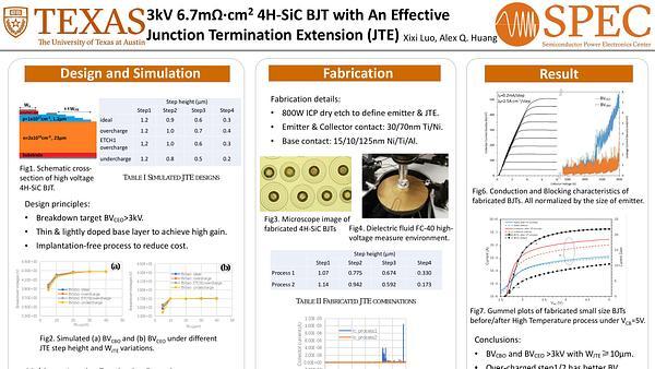3kV 6.7MΩ·cm² 4H-SiC BJT with an Effective Junction Termination Extension (JTE)