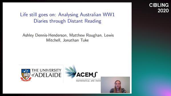 Life still goes on: Analysing Australian WW1 Diaries through Distant Reading