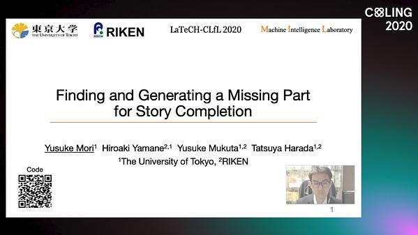 Finding and Generating a Missing Part for Story Completion