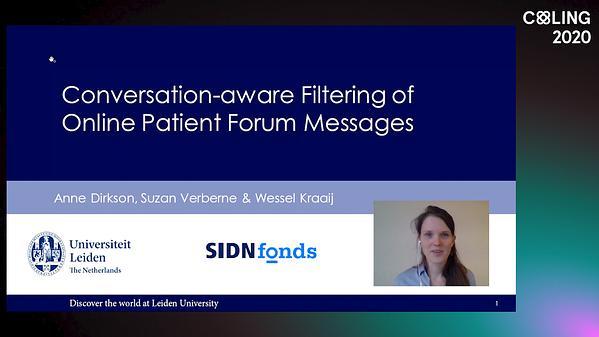 Conversation-aware Filtering of Online Patient Forum Messages