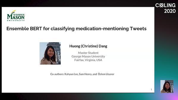 Ensemble BERT for Classifying Medication-mentioning Tweets