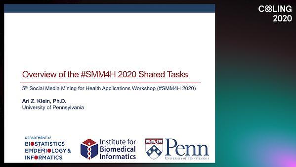 Overview of the #SMM4H 2020 Shared Tasks