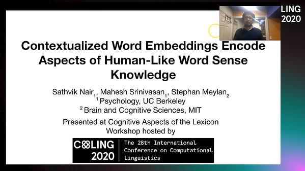 Contextualized Word Embeddings Encode Aspects of Human-Like Word Sense Knowledge