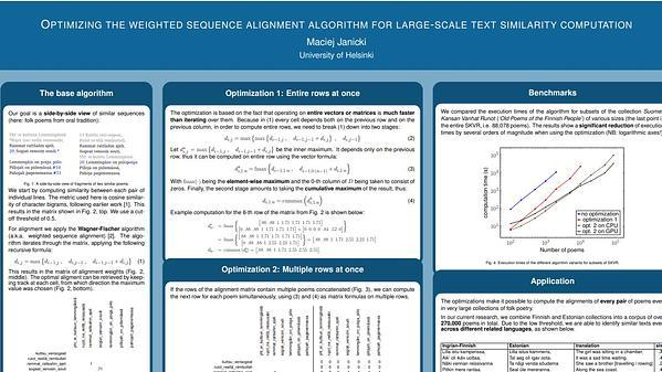 Optimizing the weighted sequence alignment algorithm for large-scale text similarity computation