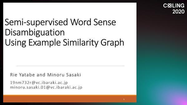 Semi-supervised Word Sense Disambiguation Using Example Similarity Graph