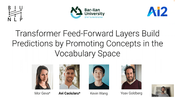 Transformer Feed-Forward Layers Build Predictions by Promoting Concepts in the Vocabulary Space