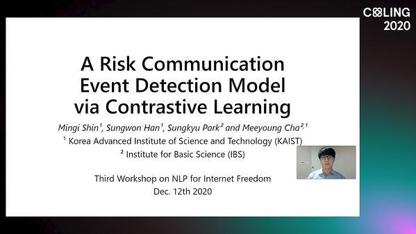 A Risk Communication Event Detection Model via Contrastive Learning