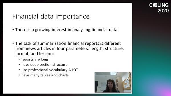 Hierarchical summarization of financial reports with RUNNER