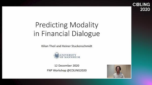 Predicting Modality in Financial Dialogue