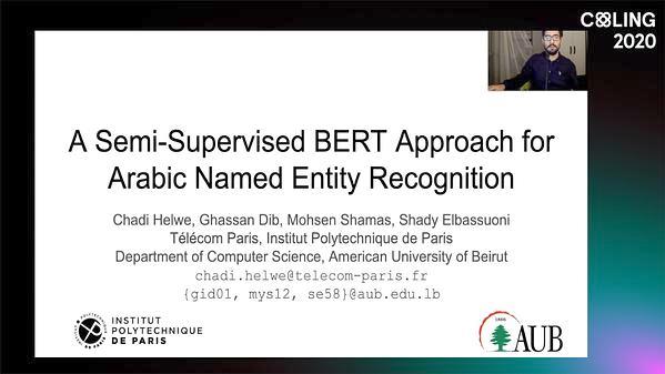 A Semi-Supervised BERT Approach for Arabic Named Entity Recognition
