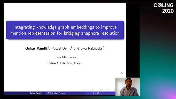 Integrating knowledge graph embeddings to improve mention representation for bridging anaphora resolution