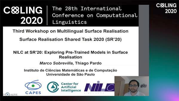 NILC at SR'20: Exploring Pre-Trained Models in Surface Realisation