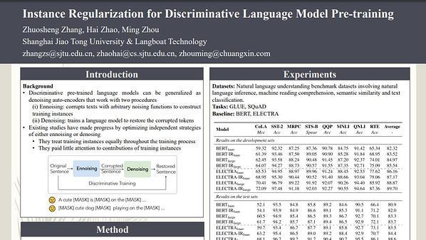 Instance Regularization for Discriminative Language Model Pre-training