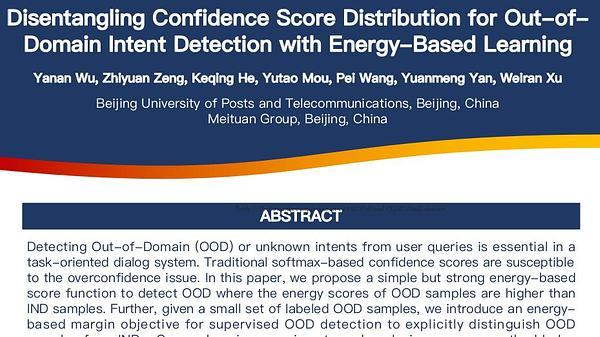 Disentangling Confidence Score Distribution for Out-of-Domain Intent Detection with Energy-Based Learning
