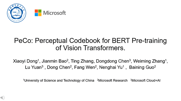 PeCo: Perceptual Codebook for BERT Pre-training of Vision Transformers