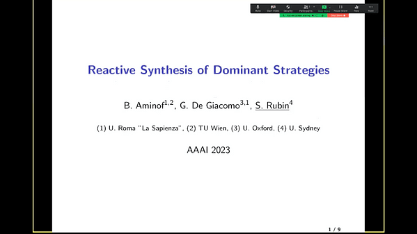 Reactive Synthesis of Dominant Strategies