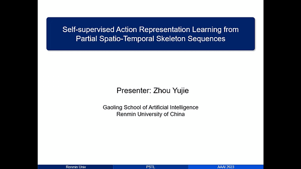 Self-supervised Action Representation Learning from Partial Spatio-Temporal Skeleton Sequences