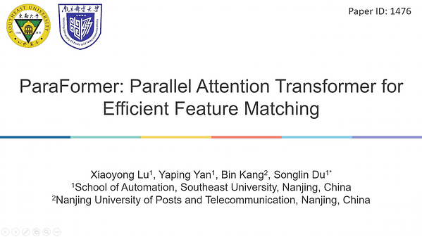 ParaFormer: Parallel Attention Transformer for Efficient Feature Matching