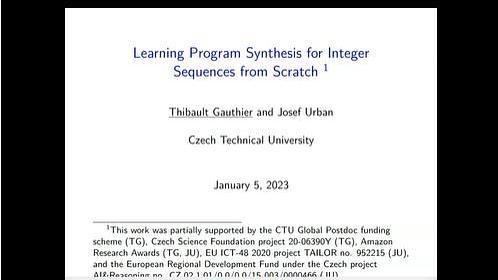 Learning Program Synthesis for Integer Sequences from Scratch