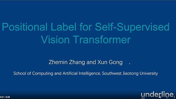 Positional Label for Self-Supervised Vision Transformer