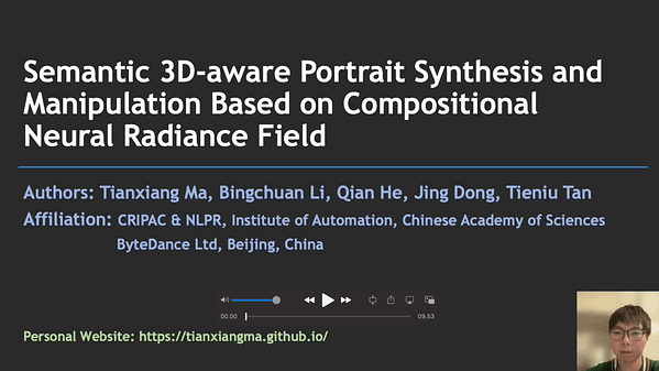 Semantic 3D-aware Portrait Synthesis and Manipulation Based on Compositional Neural Radiance Field