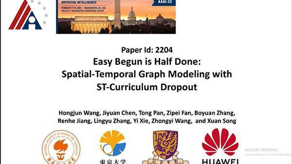 Easy Begun is Half Done: Spatial-Temporal Graph Modeling with ST-Curriculum Dropout