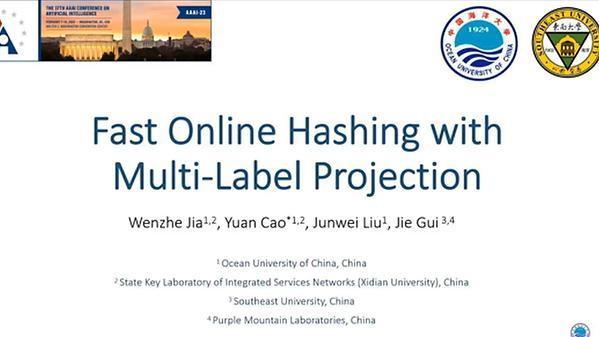 Fast Online Hashing with Multi-Label Projection