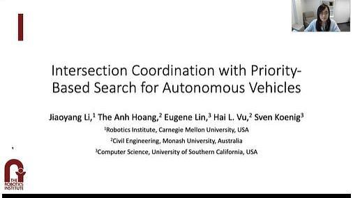 Intersection Coordination with Priority-Based Search for Autonomous Vehicles